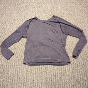 Lululemon Stop Drop & Squat Long Sleeve Top Large 10 Purple Heathered Athleisure